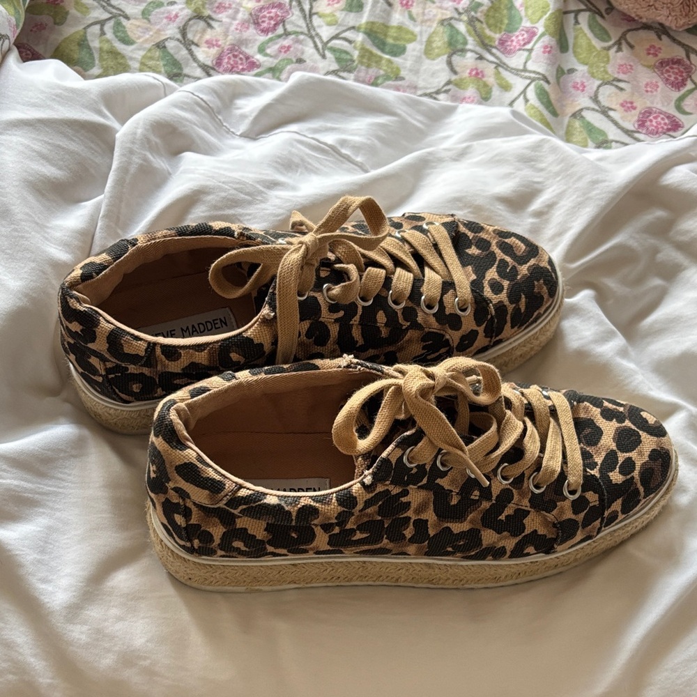 Steve Madden Leopard Print Sneakers in Black and Brown